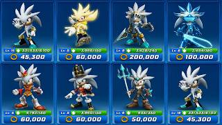 Sonic Forces - All 7 Silver the hedgehog Battle: Super, Nutcracker, Ragnarok, Lantern, Crono, Sir
