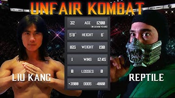 Liu Kang VS Reptile - UNFAIR KOMBAT - Mortal Kombat 1995