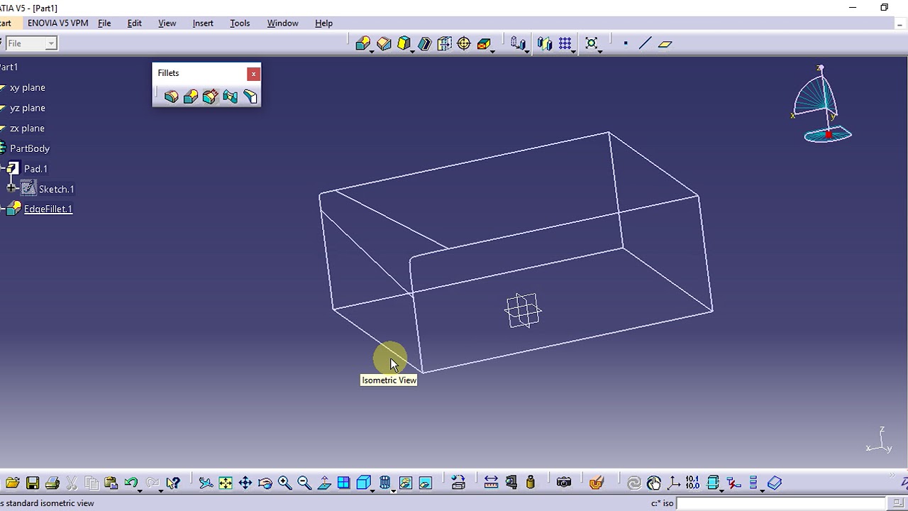 Catia Tutorial in Tamil 55 : Variable Radius Fillet | Dress Up Features | Part