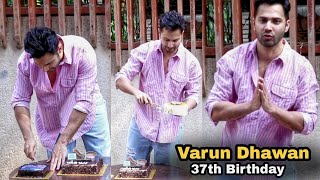 Varun Dhawan Celebrated his 37th Birthday with Media & Fans in Mumbai
