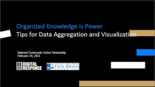 Information Organized Knowledge is Power Tips for Data Aggregation and Visualization News
