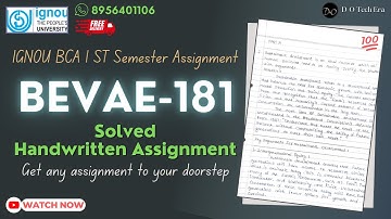 BEVAE-181 Handwritten Solved Assignment 2024-2025 | IGNOU BCA Handwritten Assignments | #ignou
