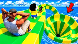 SHINCHAN AND FRANKLIN FOUND THE FUNNEL SKY WATER SLIDE IN GTA 5 screenshot 1