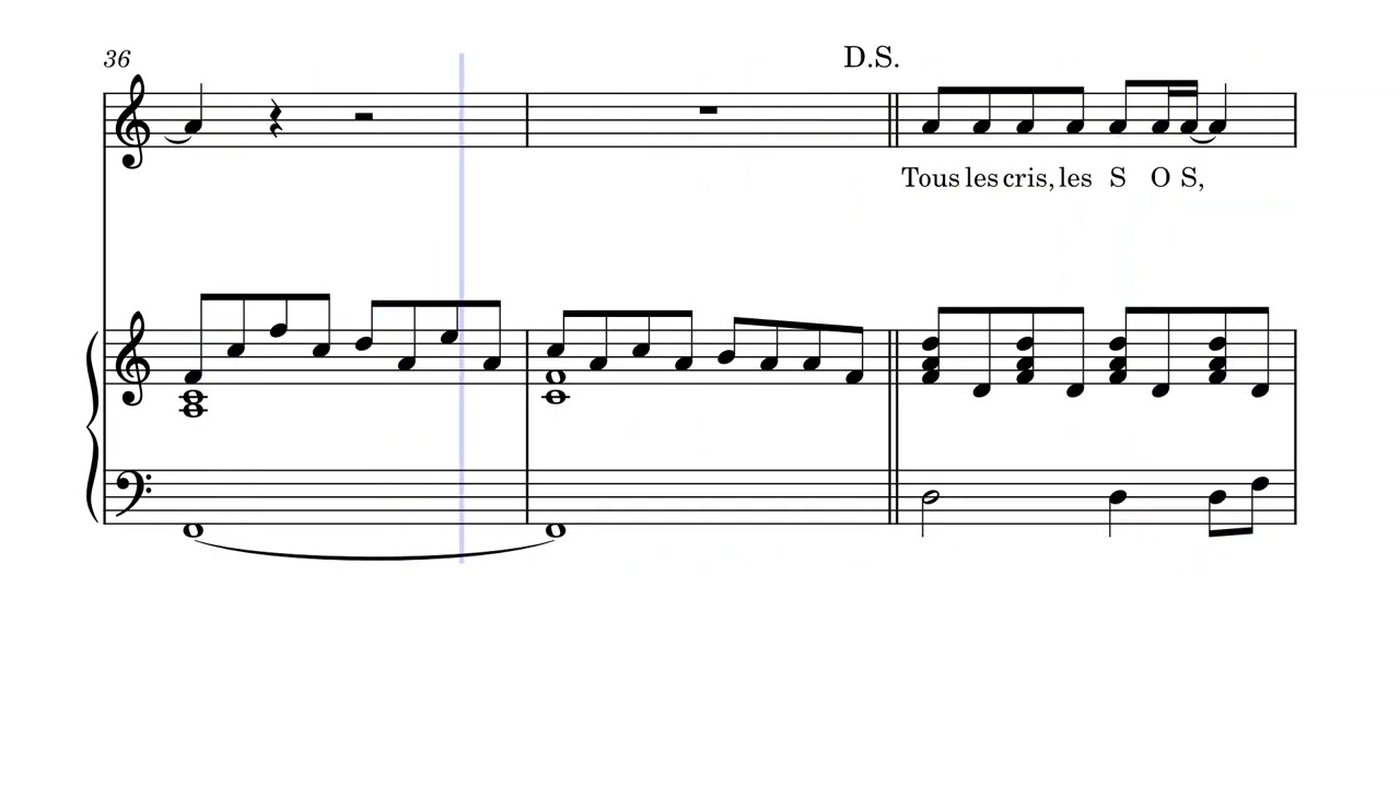 Tous les cris les sos – Daniel Balavoine : Partition piano/chant
