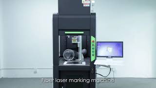 Large fully enclosed fiber laser marking machine with safety protective cover for metal and plastic