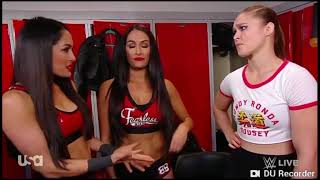 Brie Bella ,Nikki Bella Backstage Segment With Rounda Rousey And Natalya Wwe Raw Live 30918
