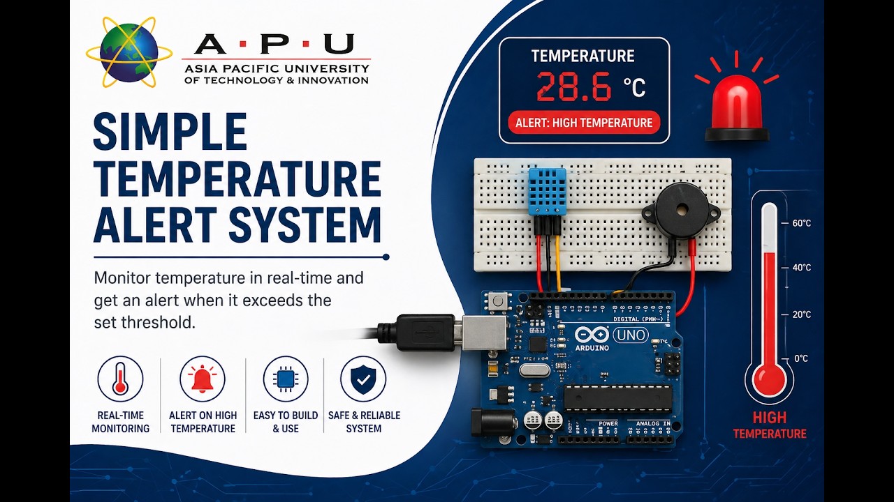 Weather Alert Arduino Simple Temperature Alert System (Cirkit Designer) | Arduino Safety ...
