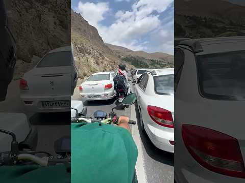 با موتور رفتیم شمال خوب ترافیکارو رد کردیم شمال جاده هراز موتور ترافیک سفر