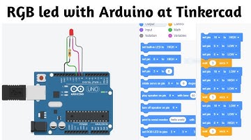 tinkercad rgb led code | tinkercad rgb led with button | tinkercad rgb led | rgb arduino |Block code