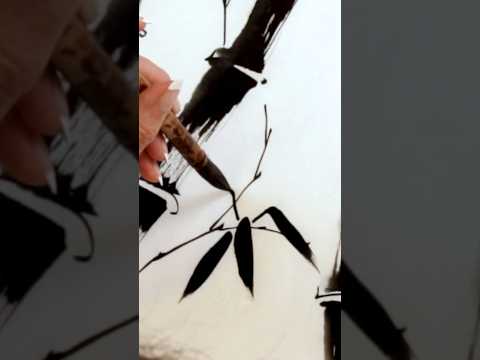 Ref:A7HChLS6F_8 Painting Bamboo in Ink #brushart #brushpainting #bamboo #Bamboopainting #inkpainting #sumie
