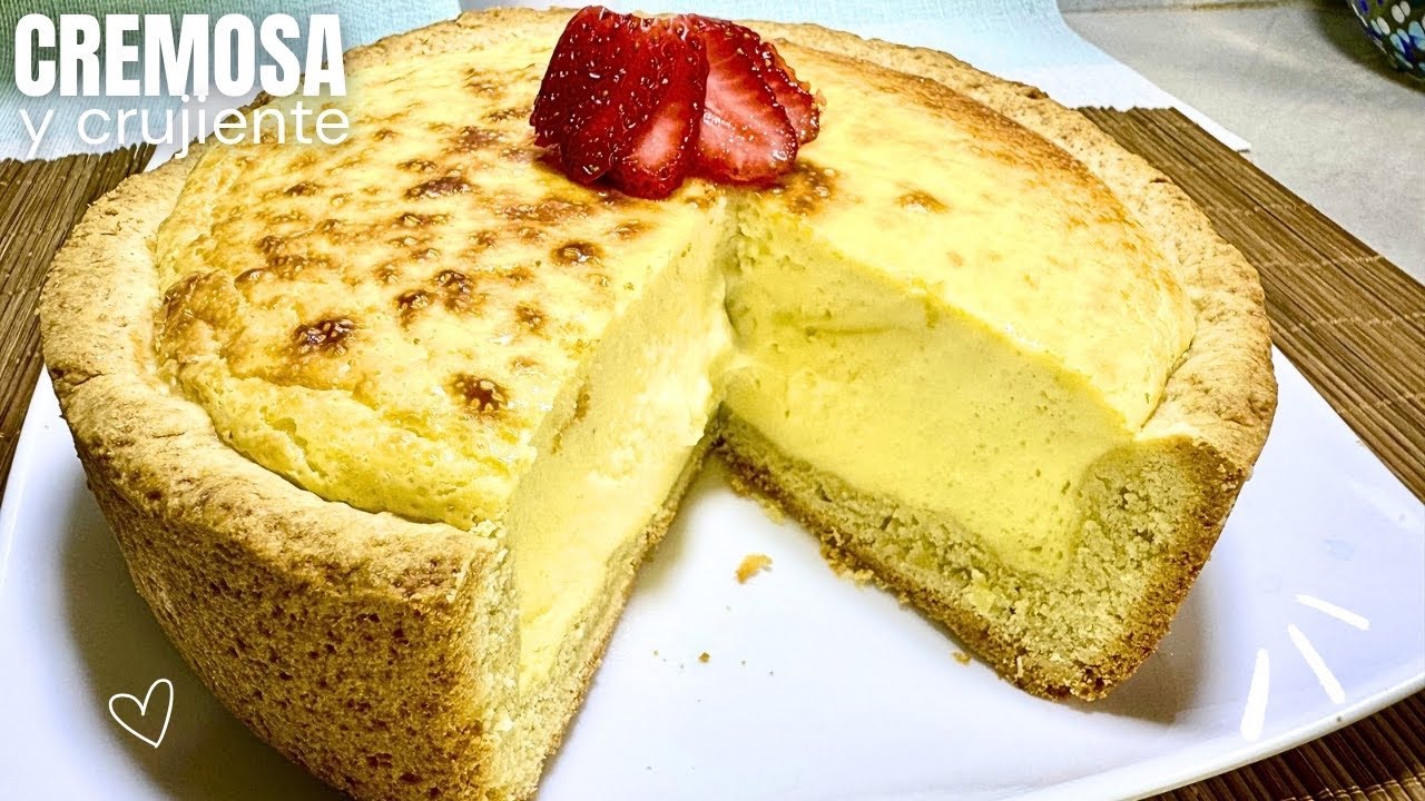 Tarta Vasca con galleta súper crujiente | Receta fácil 