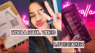 Love Earth Liquid Lipstick Review & Swatches| Nykaa haul video. |All 9 shades | Radhika Singhal.