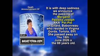 Margaret Petrona Joseph ~ Long Obituary