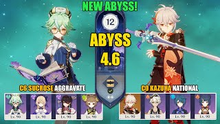 New Spiral Abyss 4.6 - C6 Sucrose Aggravate & C0 Kazuha National | Genshin Impact 【原神】