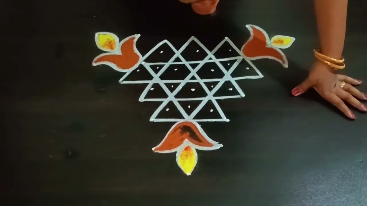 Simple Rangoli # easy Rangoli for beginners # festival rangoli 