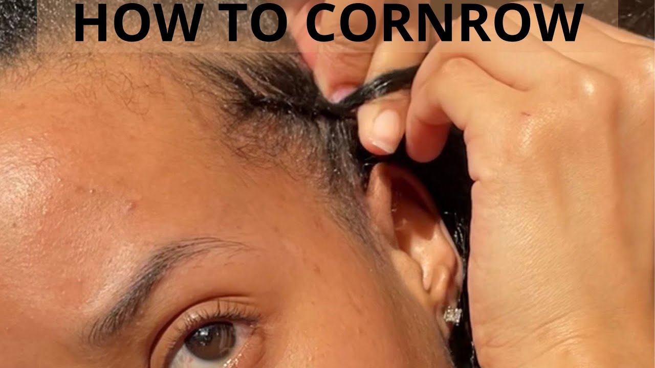 Simple technique to cornrow your own Natural hair \\ Beginner friendly ...