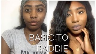 WATCH  ME TRANSFORM !!  BASIC TO BADDIE DARKSKIN| FULL COVERAGE MAKEUP