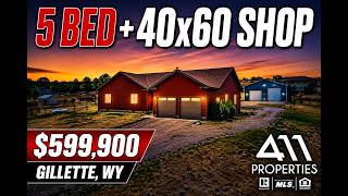 21 Dawn Dr Gillette WY 5 Bed Ranch 40x60 Shop