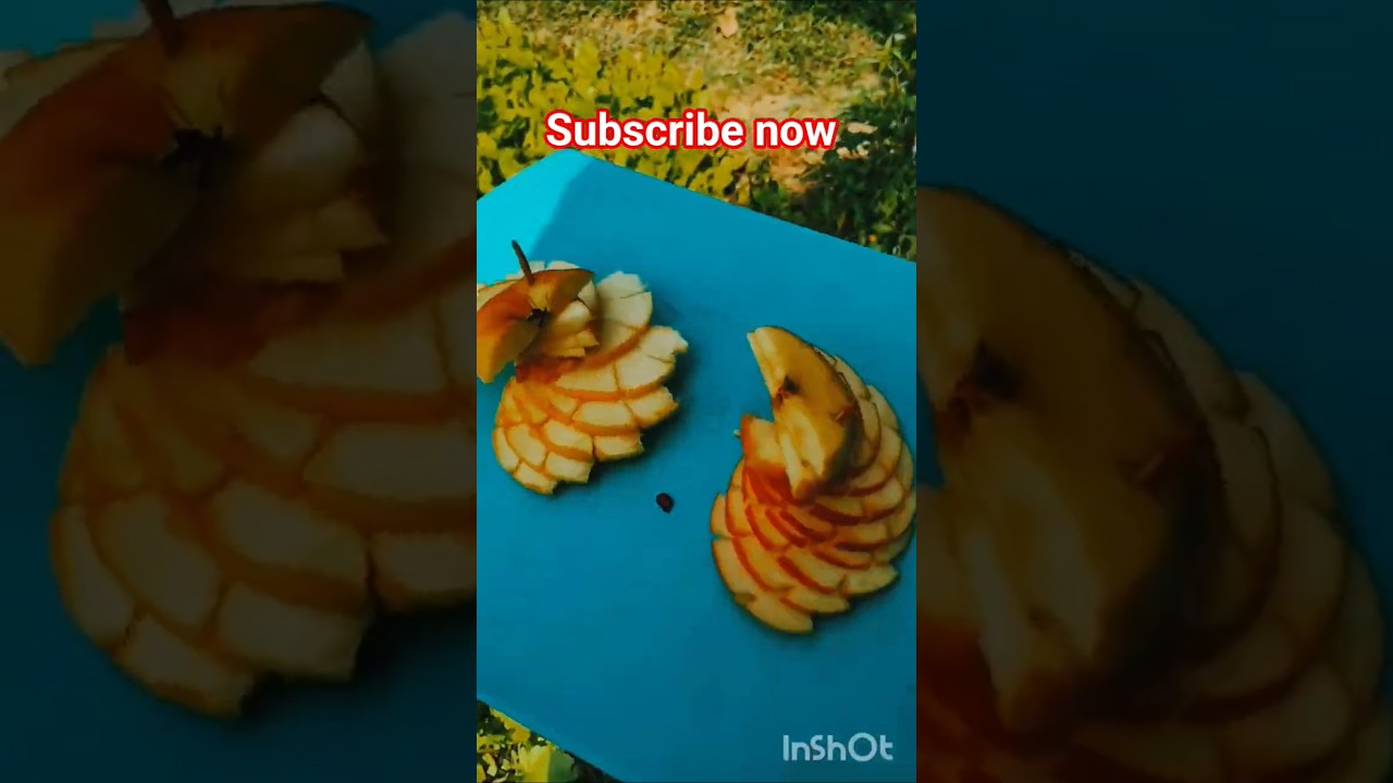 simple apple garnish swirl to decorate food plater 