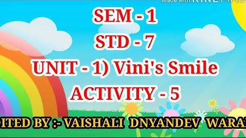 Std-7 |English |Unit-1 |Vini