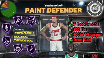 BEST 7 Foot 3 Center In NBA 2k20! Demi God With 30 Shooting Badges! Paint Defender Tacko Fall Build!