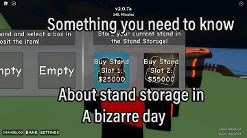 Something you need to know about stand storage