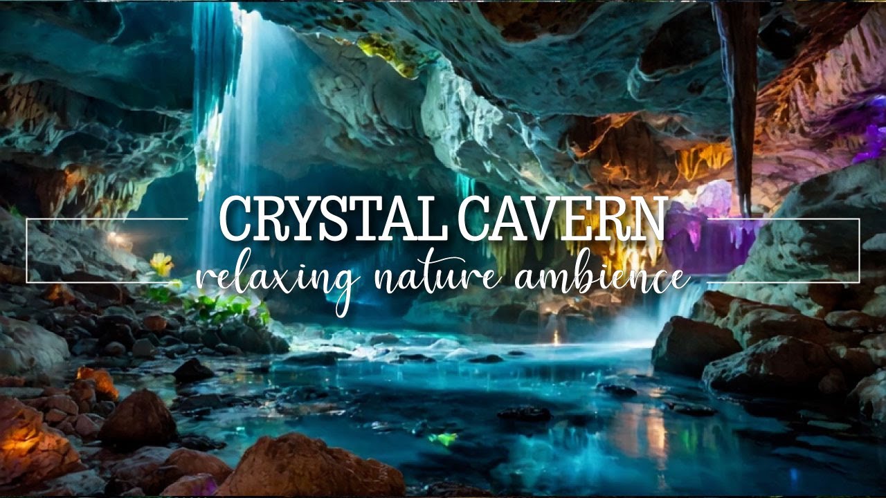 Escape into the Calming Ambience of a Crystal Cave Waterfall | ASMR