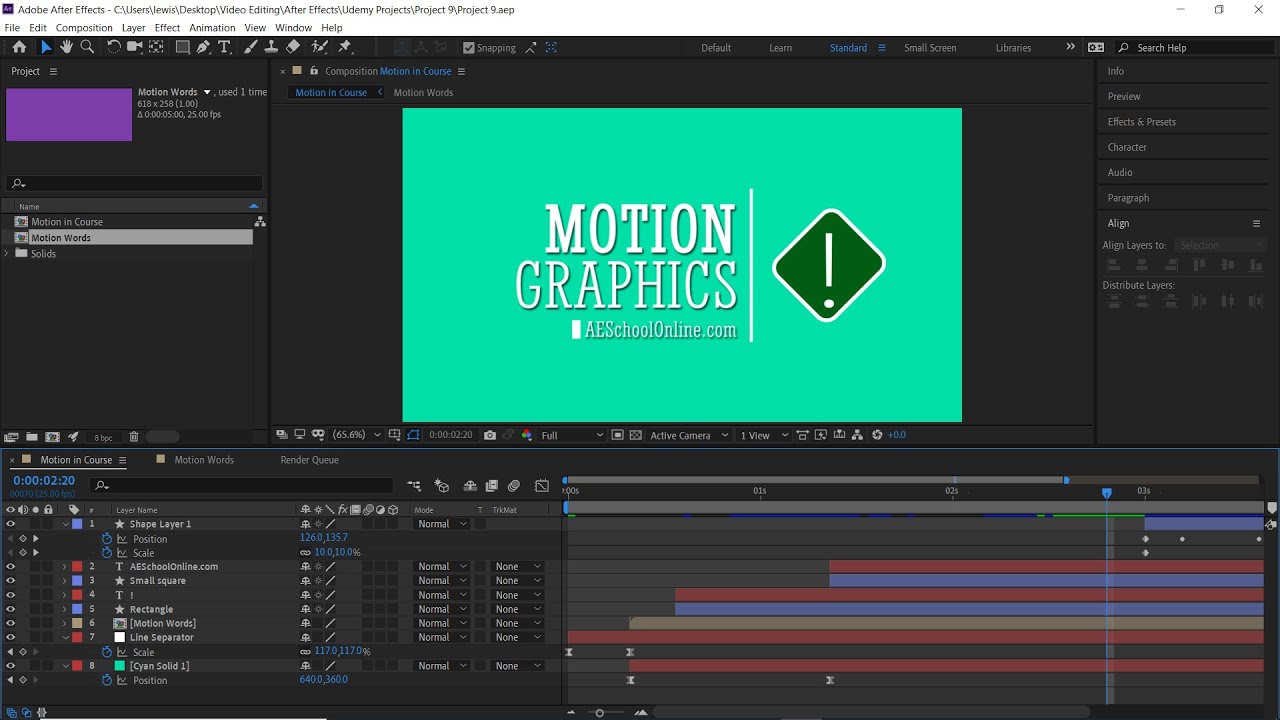 "Motion Graphics" After Effects Udemy Project 9 YouTube
