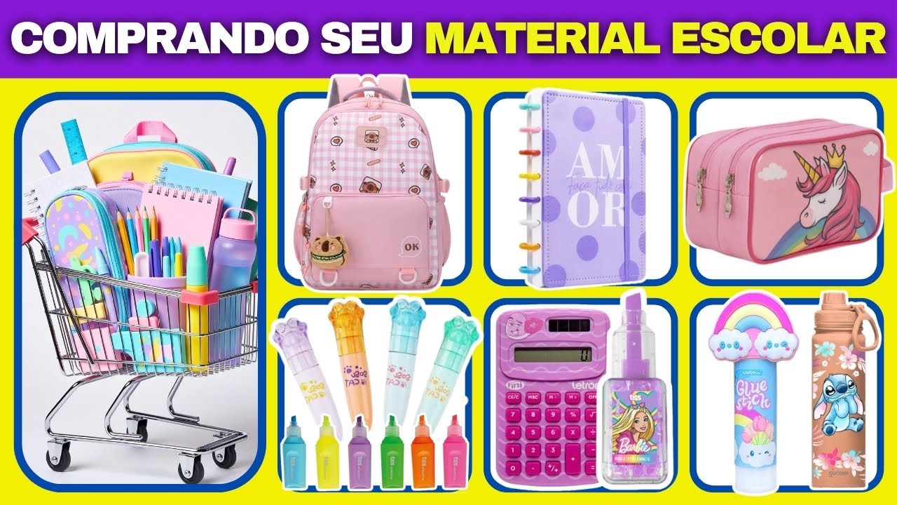 🎒 COMPRANDO SEU MATERIAL ESCOLAR 2026 | QUIZ INTERATIVO DE ESCOLHAS + DESAFIO SURPRESA