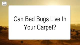 Can Bed Bugs Live In Your Carpet