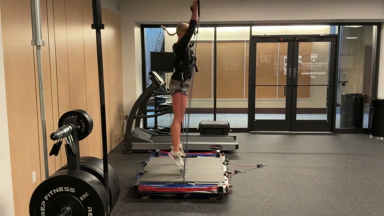 Vertimax overhead reaching jumps side view