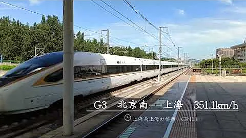 定點觀測京滬高鐵各種動車組全速通過。Various EMUs of the Beijing-Shanghai high-speed railway pass at full speed. - 天天要聞