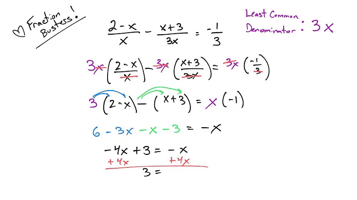 Fraction Buster with Distrubutive Property Example