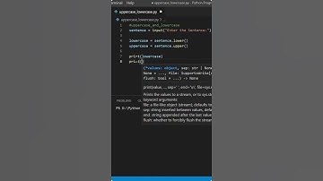 Convert String into Lowercase and Uppercase in Python #Python #YTShorts #Shorts #Coding