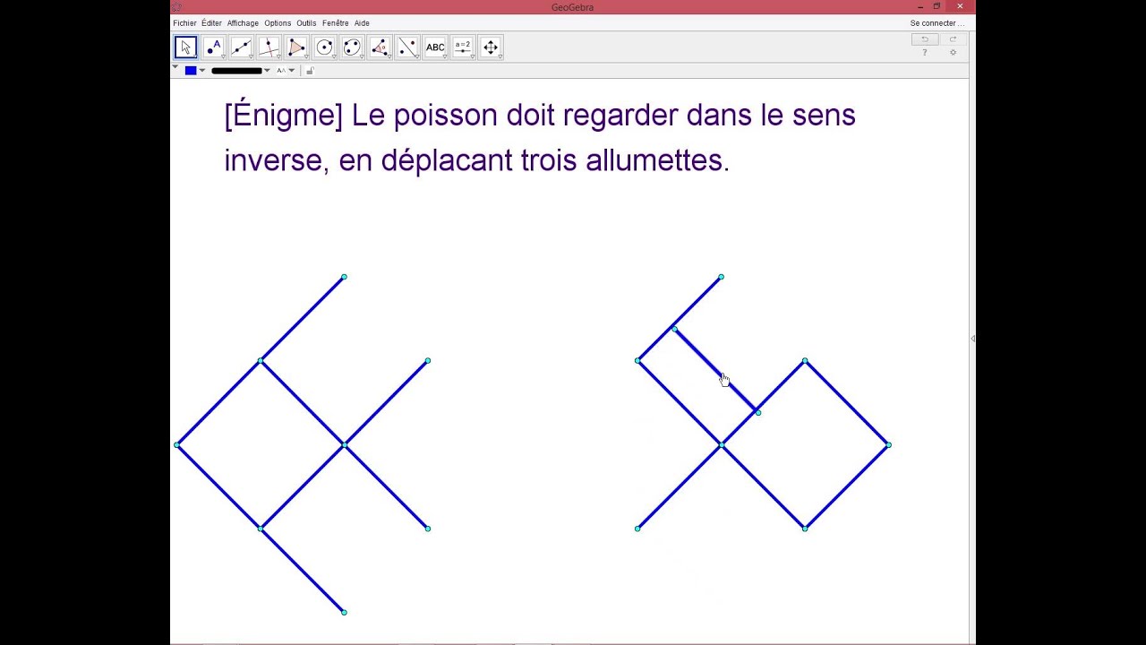 Énigme (solution) Inversion du poisson en déplaçant trois allumettes — free download