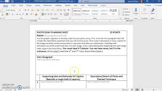Photo Essay instructions