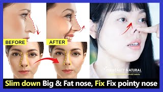 7 New Nose Exercises reshape big nose and Lose nose fat. Fix pointy nose and get nose tip up. Resimi