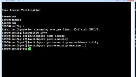 Configuring Port Security on a Cisco Switch