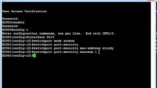 Configuring Port Security on a Cisco Switch(Step-by-Step instruction on how to configure port security on a Cisco Switch. Visit www.cisconary.com for step by step instruction on configuring and ..., 2013-02-06T12:49:16.000Z)