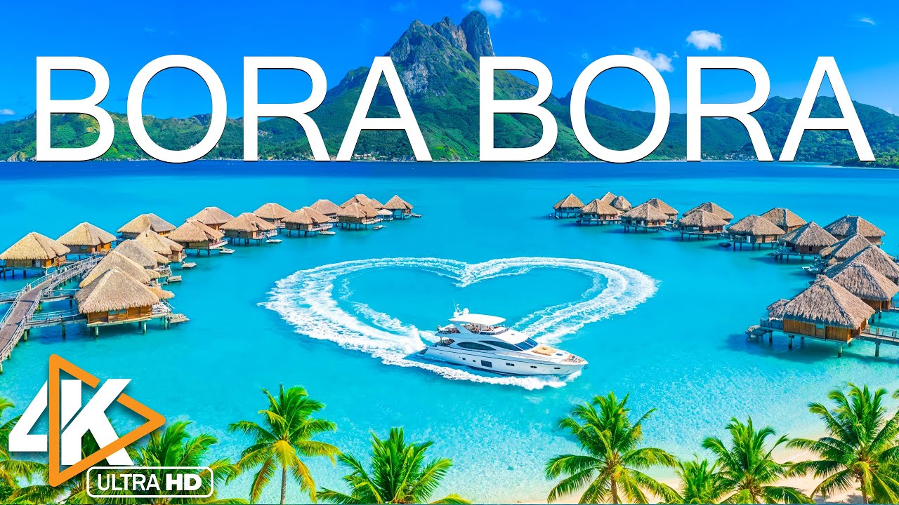 Bora Bora 4K Drone Footage | Turquoise Lagoons, Tropical Beaches & Paradise Views With Deep House