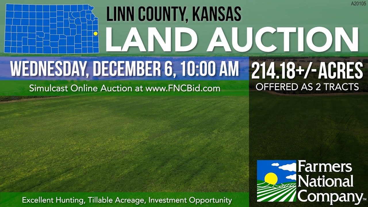 Simulcast Auction 214.18+/ Acres, Linn County, Kansas A20105