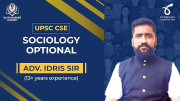 UPSC Integrated Course - Sociology Optional by Adv. Idris sir | Dr. Rajkumar Academy