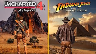 Attention to Detail & Physics Comparison: Uncharted 4 Vs Indiana Jones