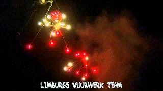 5 X 3 Inch Shell - Red And Green Moving Stars - Pyro Art