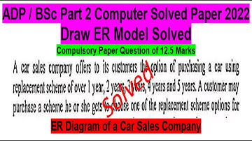 ER Diagram ADP Bsc Part 2 Paper 2022 Solved
