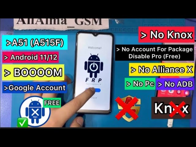 Samsung A51 (SM-A515F) U5 U6 FRP Google Account Bypass Android 11, Without  Alliance X