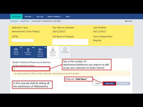 How to do it yourself? login your gst portal www.gst.gov.in. keep downloaded noc handy for amazon fcs addresses. you will need registered phone numbe...