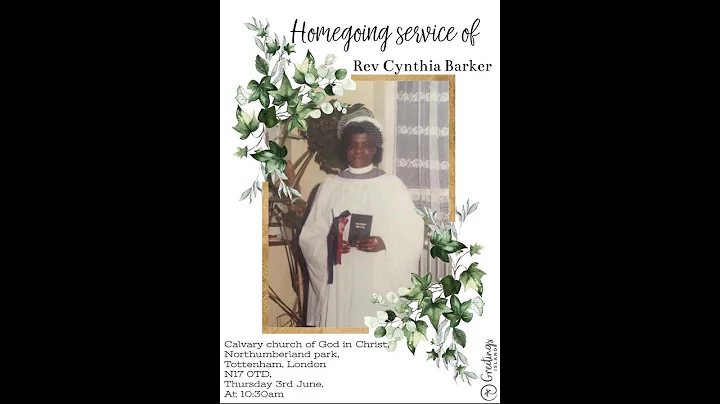 Rev. Cynthia Barker - Home Going Service