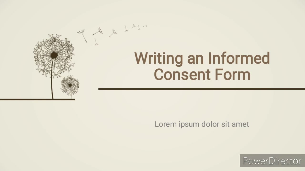 Writing an informed consent form