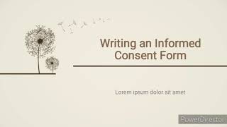 Writing an informed consent form